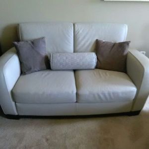Natuzzi Taupe Leather LoveSofa